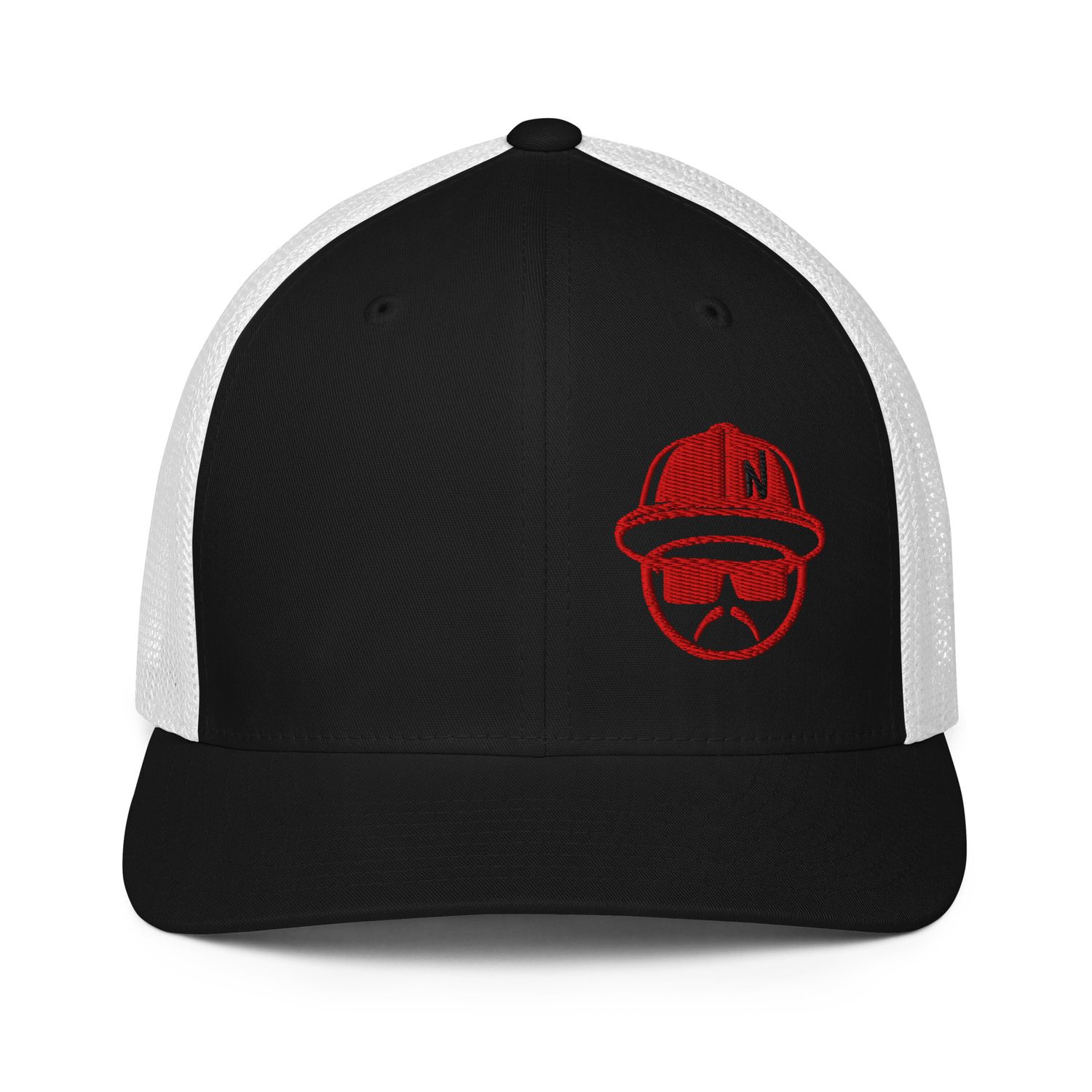 Lowguy Fitted Trucker Hat Red Embroidery -5 Hat Color Options (Flexfit 6511)