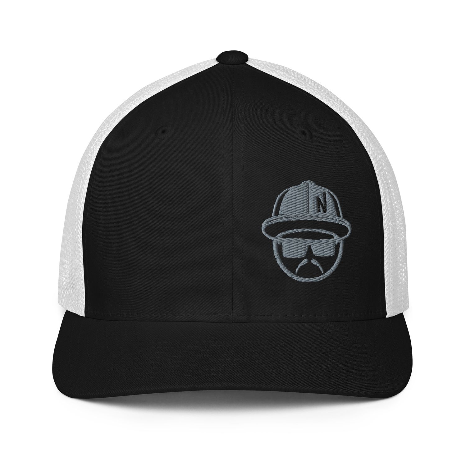 Lowguy Fitted Trucker Hat Grey Embroidery -5 Hat Color Options (Flexfit 6511)
