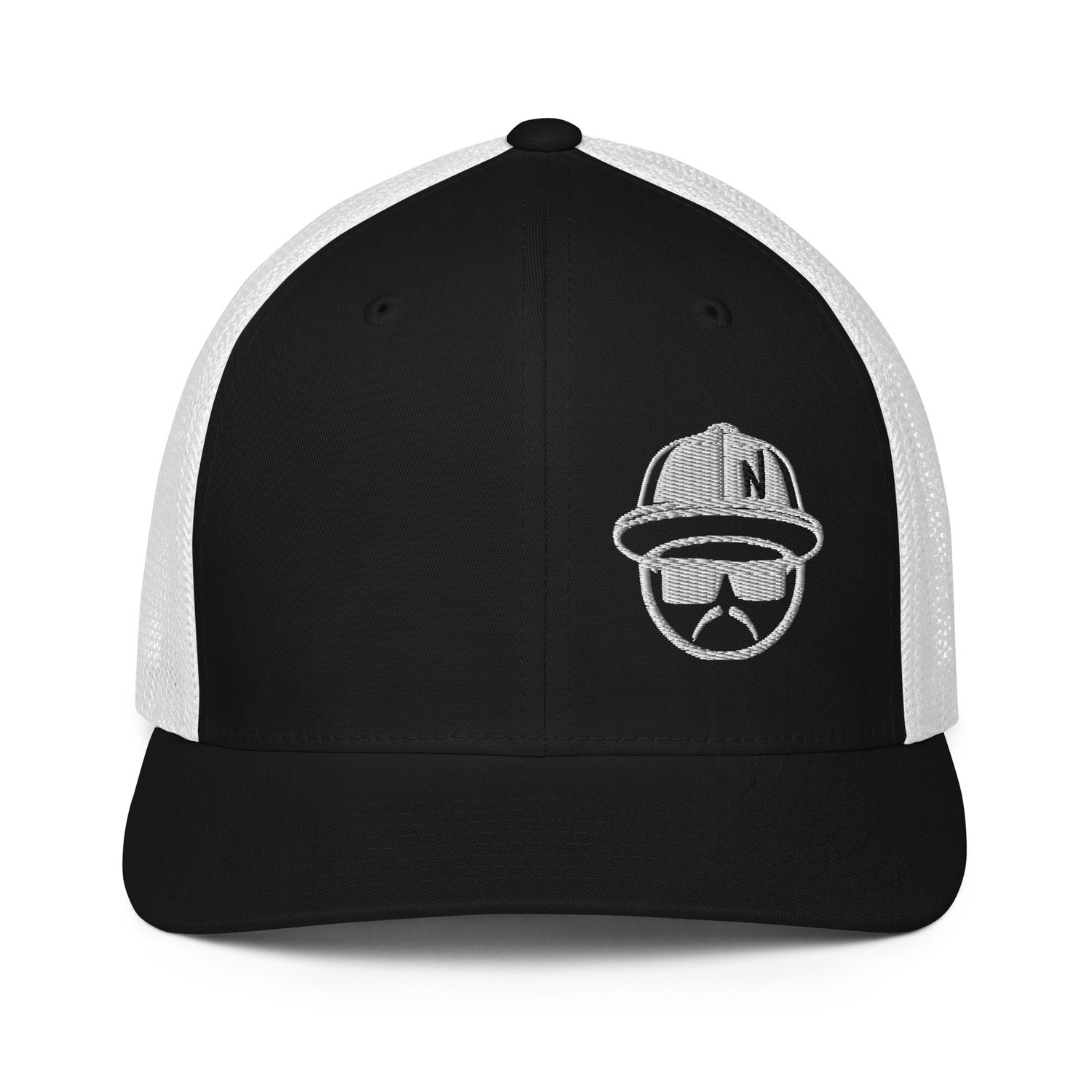 Lowguy Fitted Trucker Hat White Embroidery -5 Hat Color Options (Flexfit 6511)