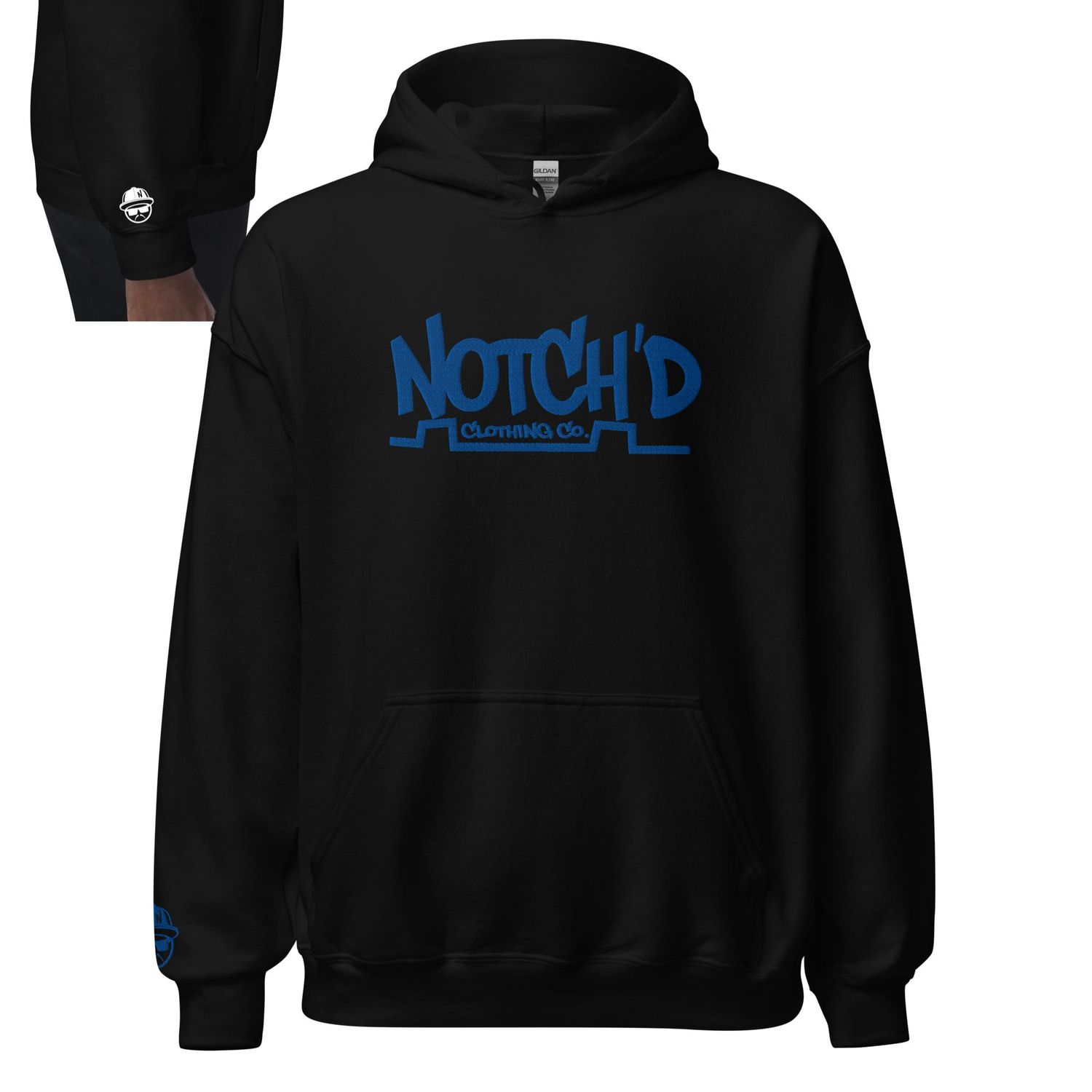 Big Logo Royal Blue Embroidery Hoodie -13 Hoodie Colors (Gildan 18500)