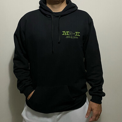 Sudadera M2+K Negra/Bordado Verde Olivo ENVÍO GRATIS