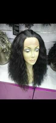 Black semi human wig