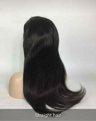 Straight human hair wig