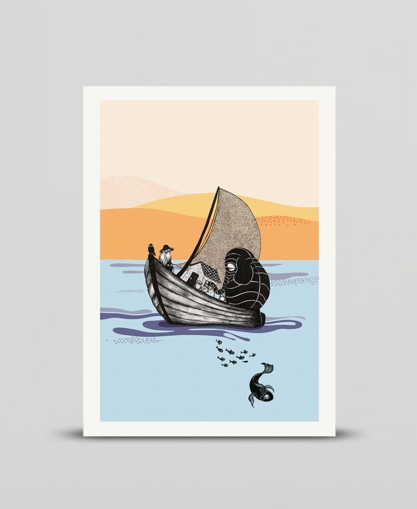 Mini print The boat