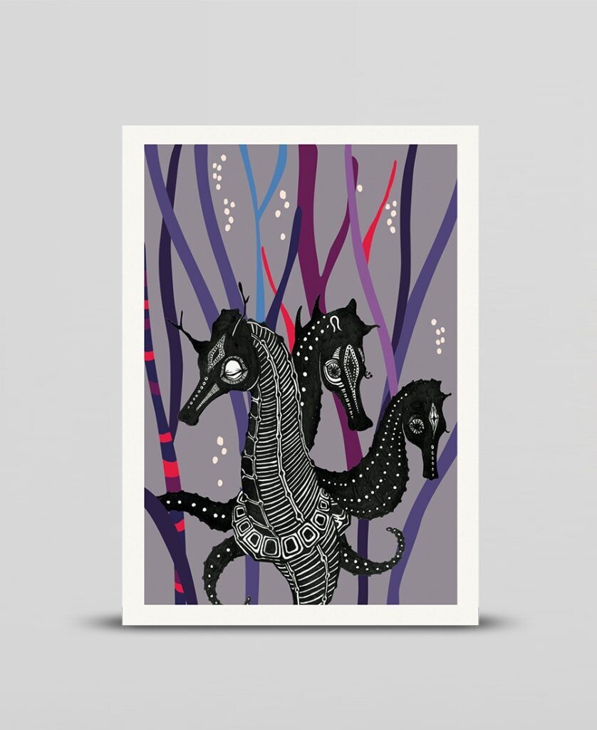 Mini print Seahorses