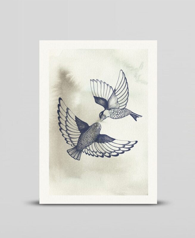 Mini print Two birds