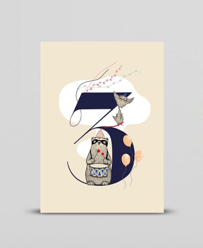 Mini print Happy three