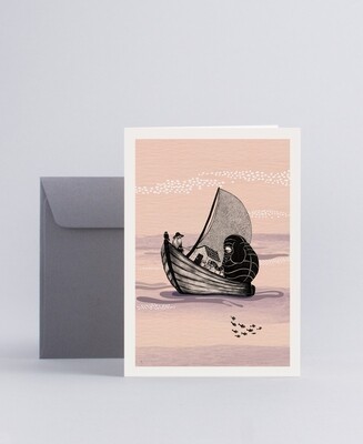 Folded card Boat