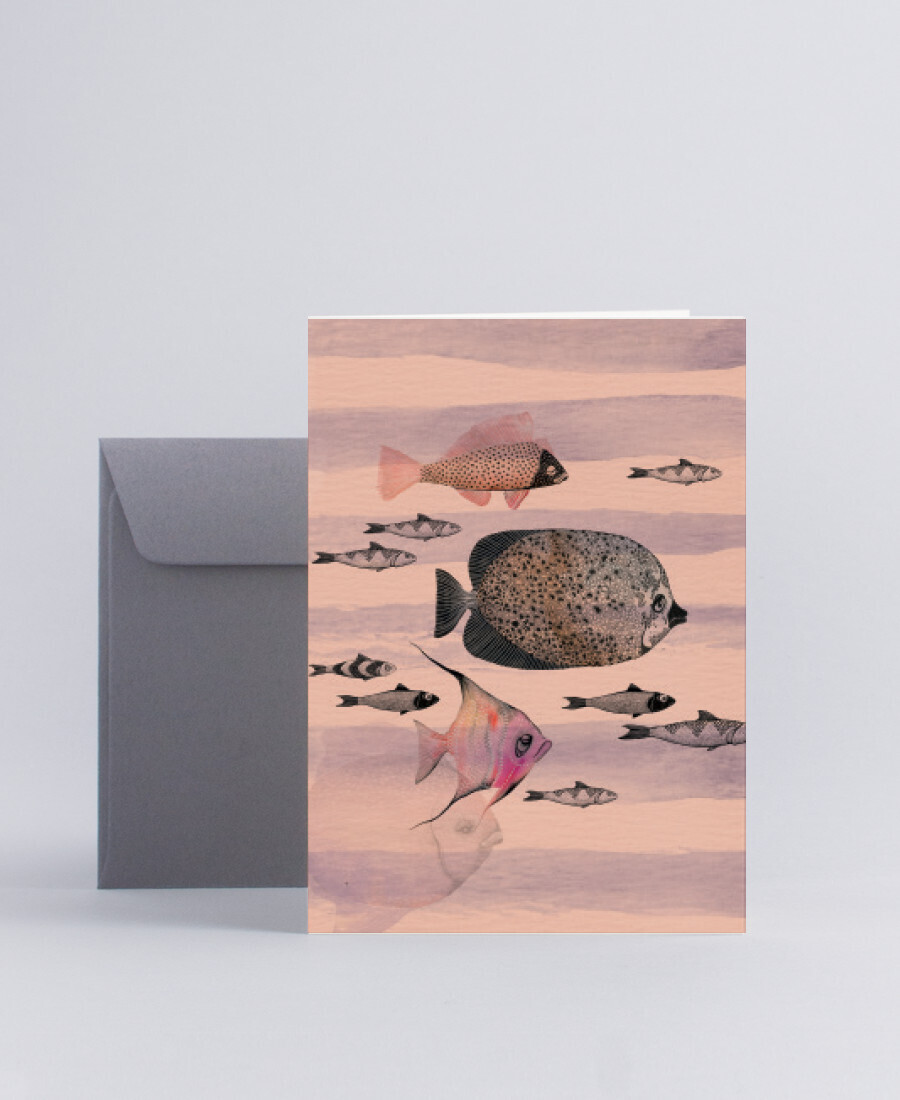 Folded card Deep sea pink