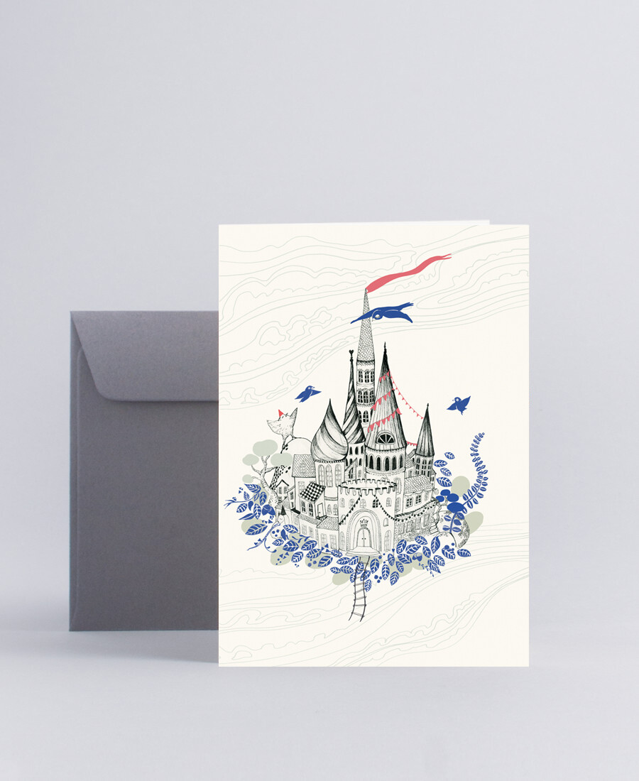 Folded card City in the sky