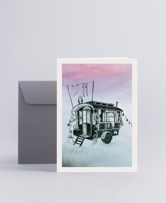Folded card Happy camper