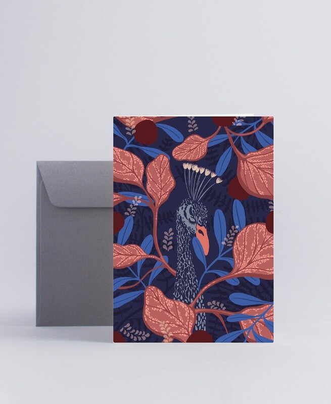 Folded card Hiding peacock