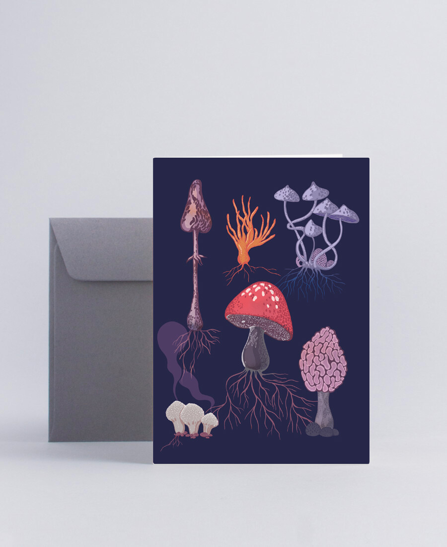 Folded card Funghi