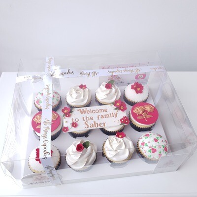 12-hole White Clear Cupcake Box