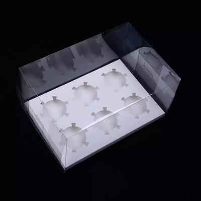 6-Hole Clear Cupcake box (pack of 10)