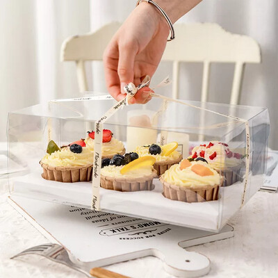 6-Hole Clear Cupcake box (pack of 10)