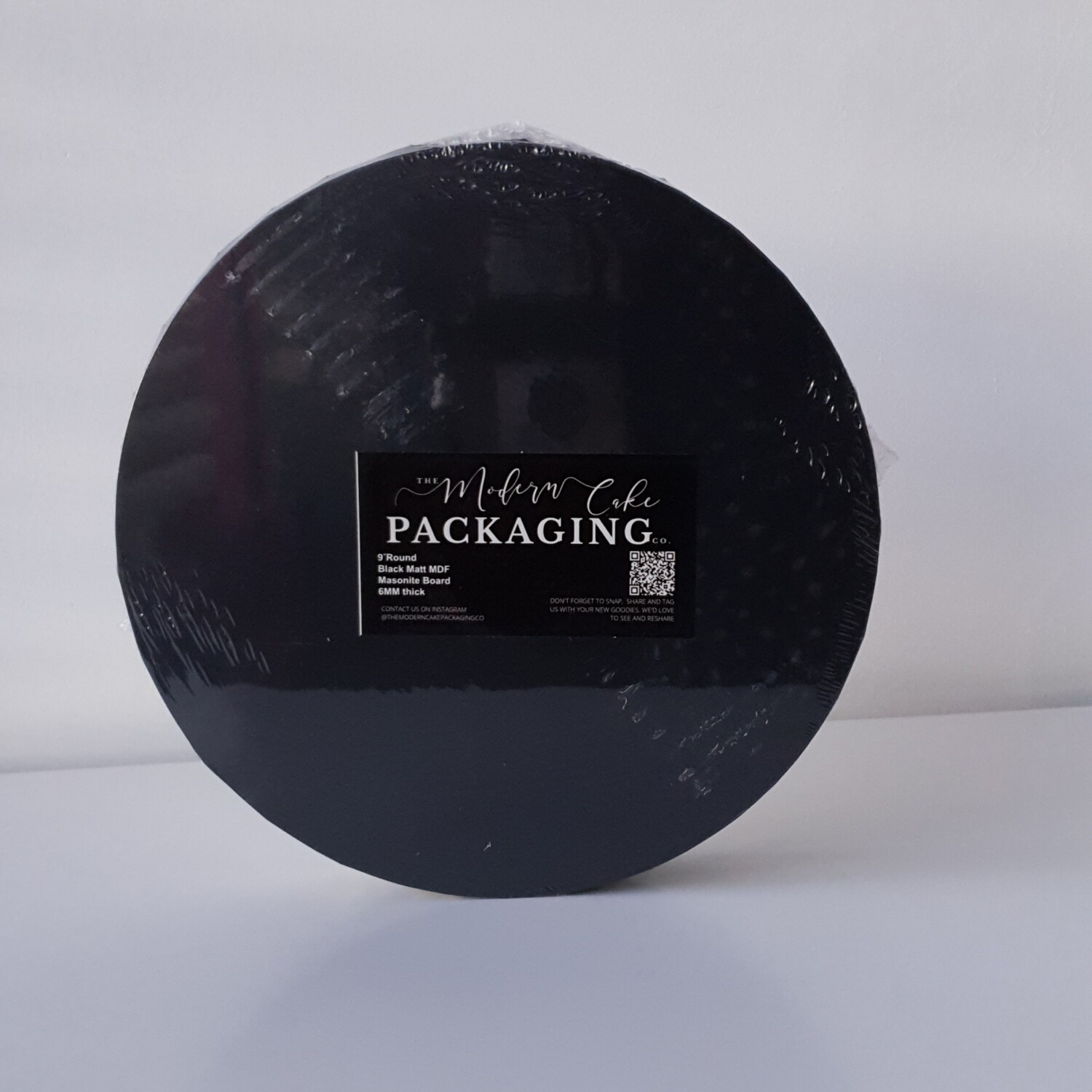 9&quot; Premium Black Masonite Round Boards 6mm (Pack of 5)