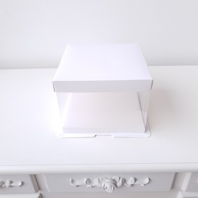 6" Clear PET Cake Box with White Lid
