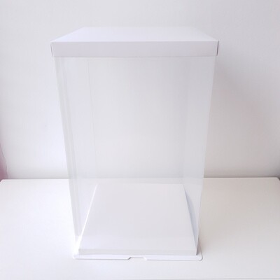 10" Clear PET Cake Box with White Lid