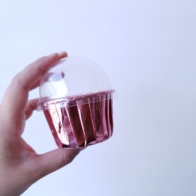 Rose Gold Cupcake Cups with Dome Lid