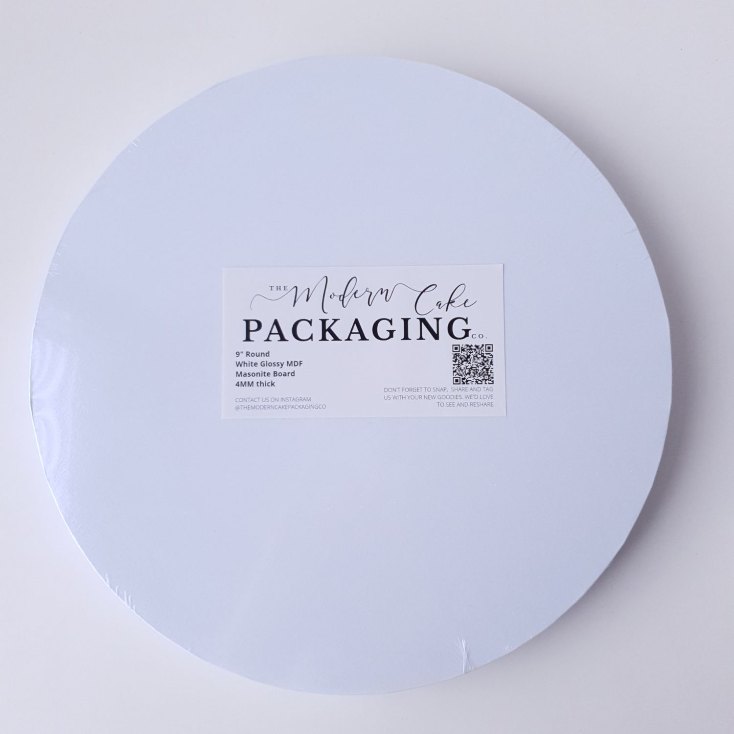 9&quot; Premium White Masonite Round Boards 4mm (pack of 5)