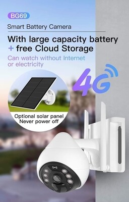 4G Sim Card Cellular Wireless Universal Solar Security Camera