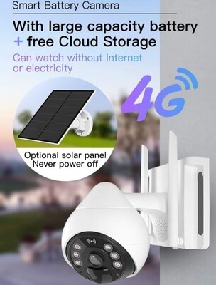 4G Sim Card Cellular Wireless Universal Solar Security Camera