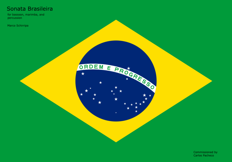 Sonata Brasileira, for bassoon/bari sax, marimba, and cajon