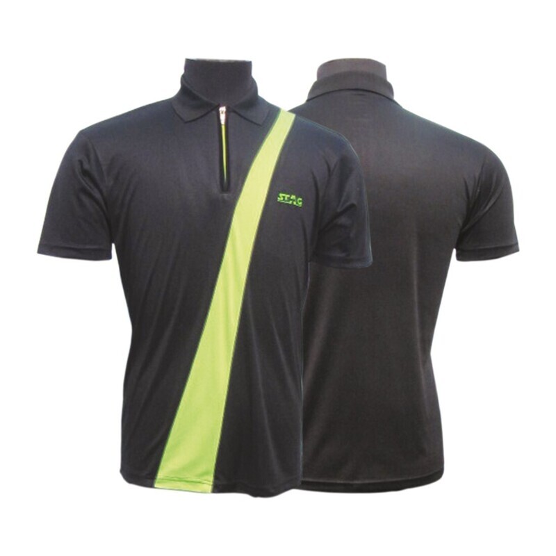 T-SHIRT 100% POLYESTER SNAP BLACK/NEON GREEN