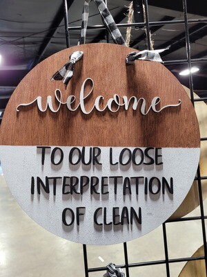 Welcome Our Interpretation of Clean Door Hanger