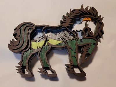 Burning Country 3D Scenic Horse Hand Painted