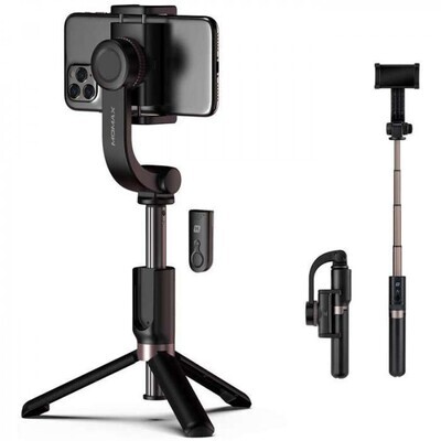 MOMAX SMARTPHONE GIMBAL SELFIE STABLE 2 WITH TRIPOD BLACK 
