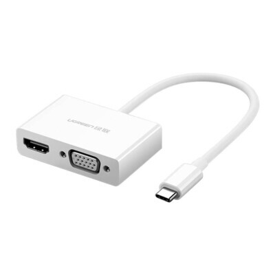UGREEN USB TYPE C TO HDMI + VGA CONVERTER WHITE 