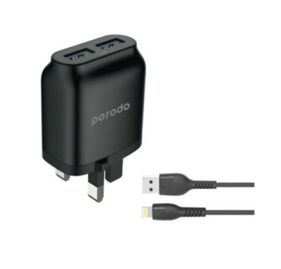 Porodo dual port fast charging wall charger