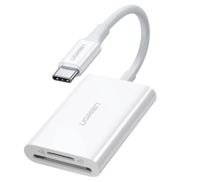 UGREEN USB-C TO SD+TF 4.0 MULTIFUNCTION CARD READER WHITE