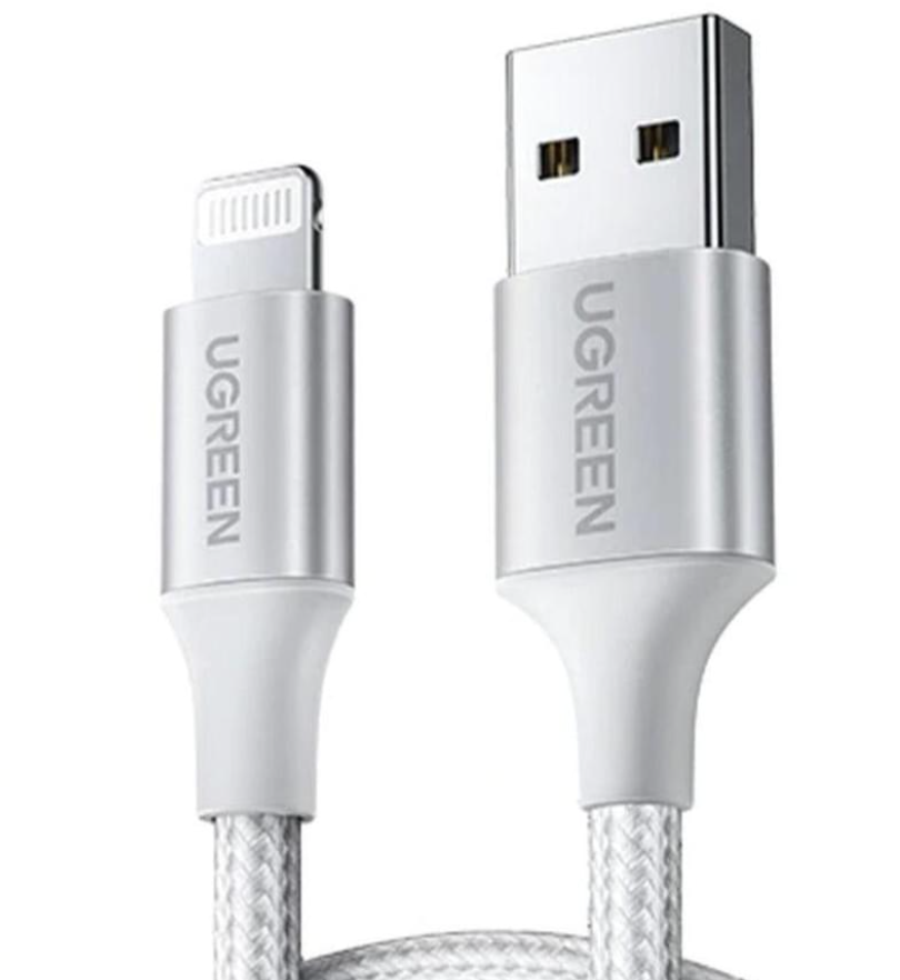 UGREEN USB 2.0 LIGHTNING BRAIDED CABLE 2M SILVER