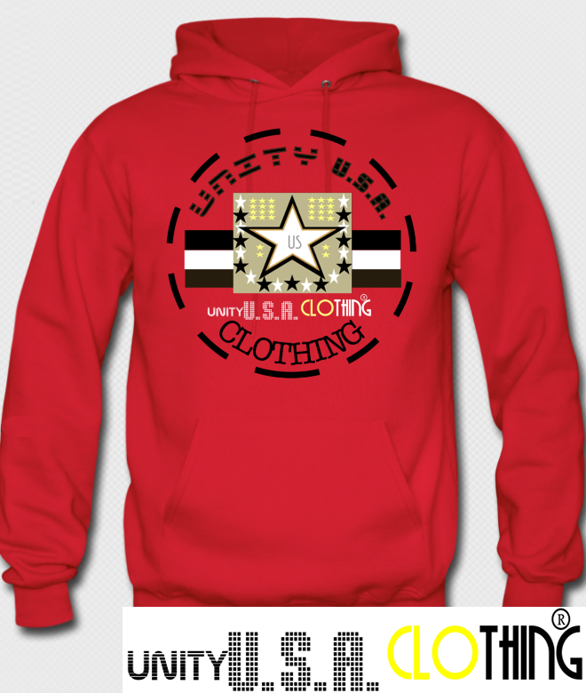 Unity 360 RED Hoodie w/ Black lettering