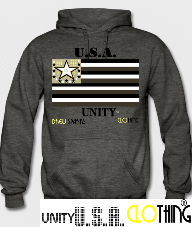 Unity Flag Grey Hoodie w/ Black lettering