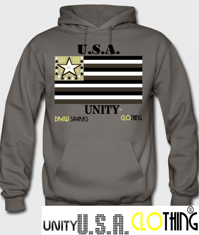 Unity Flag Graphite Hoodie w/ Black lettering