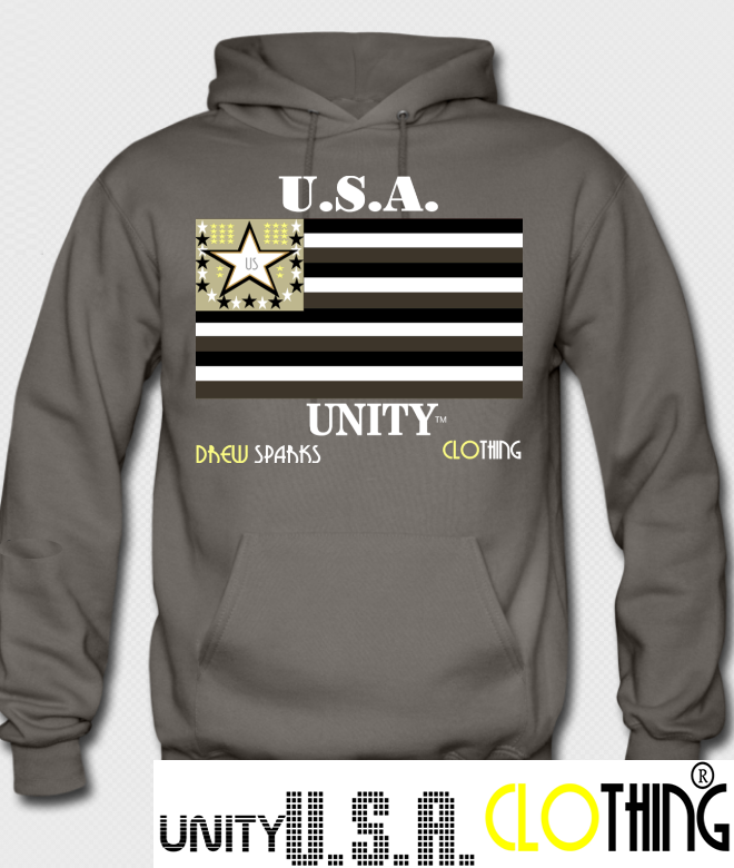 Unity Flag Graphite Hoodie w/ White lettering