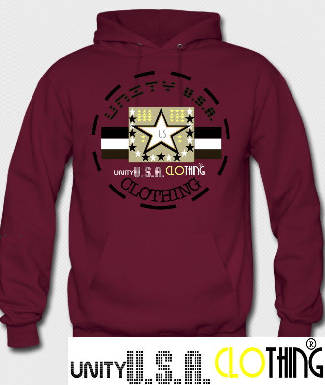 Unity 360 Burgundy Hoodie w/ Black lettering