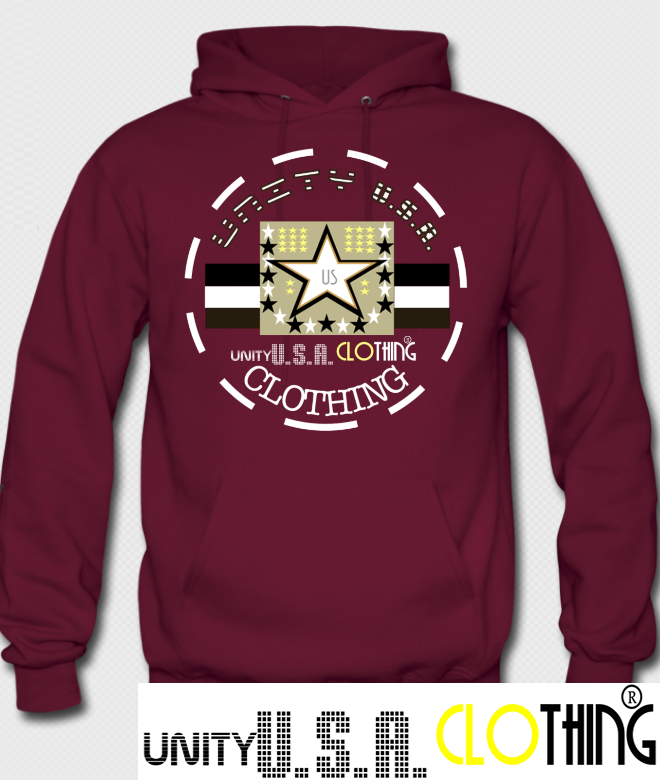 Unity 360 Burgundy Hoodie w/ White lettering