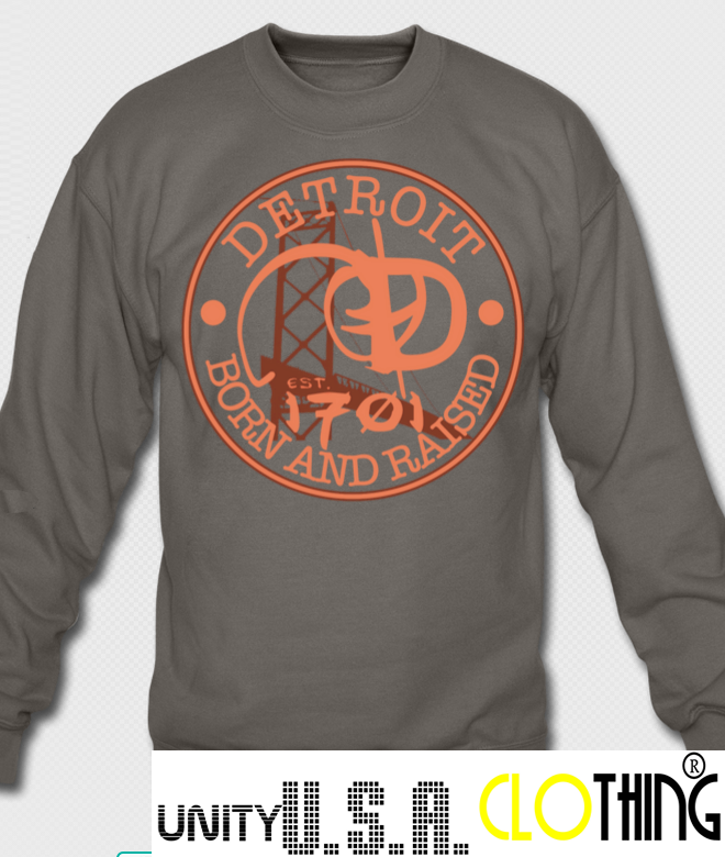 BORN AND RAISED Graphite & Orange Sweater