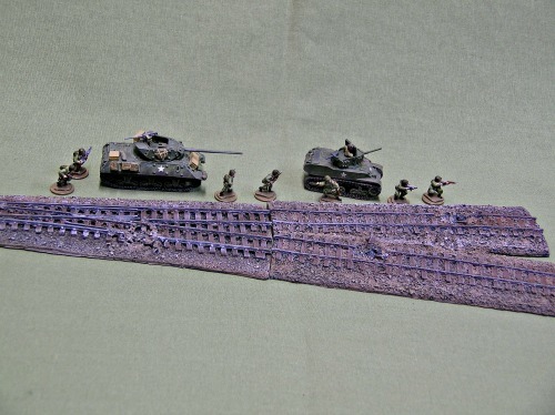 Battle-damaged right-hand railroad switch