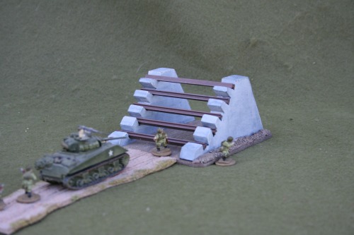 Siegfied Line concrete road block with I-beams
