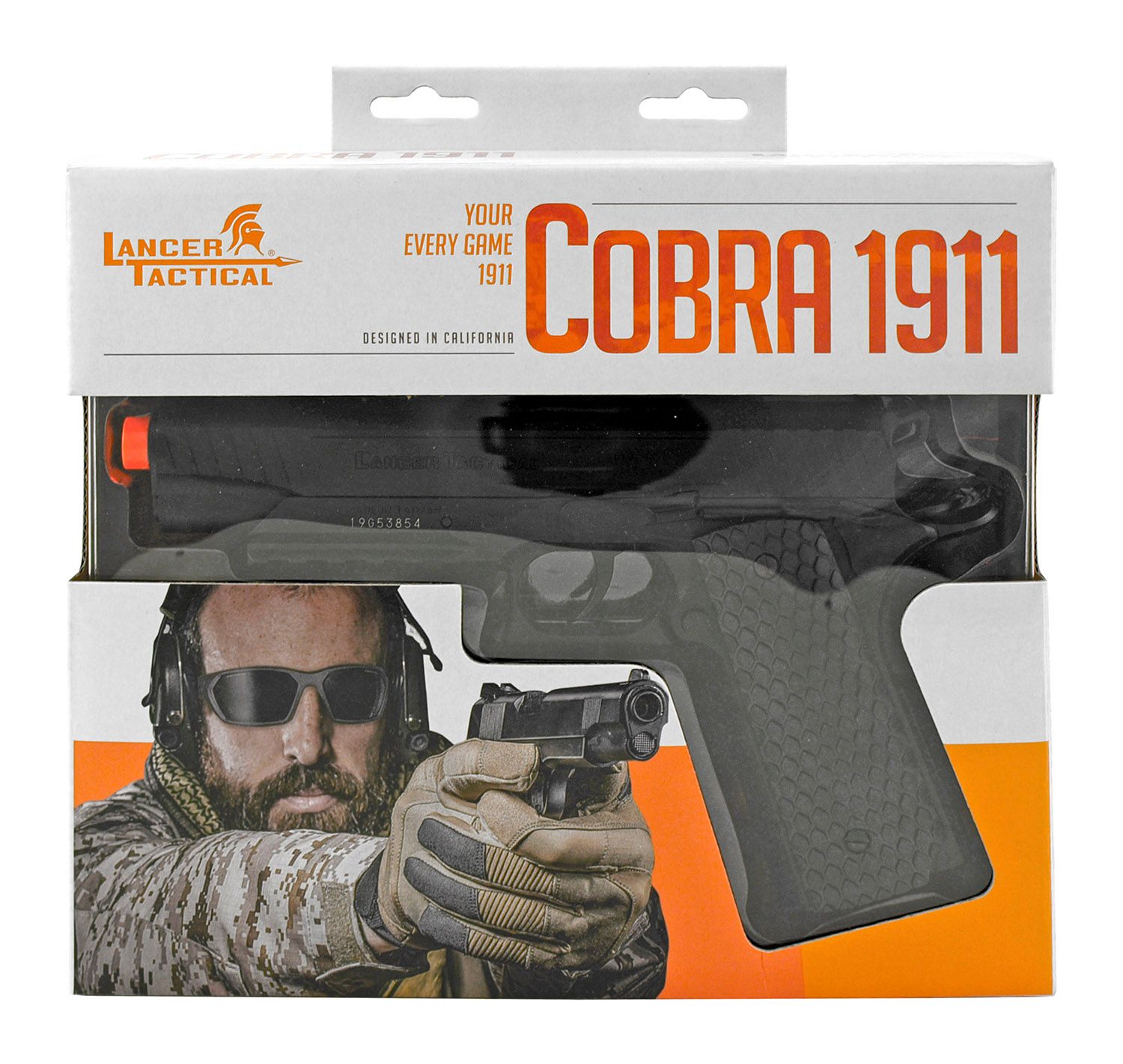 Lancer Tactical Cobra 1911 CO2 Gas Powered Airsoft Gun - Black