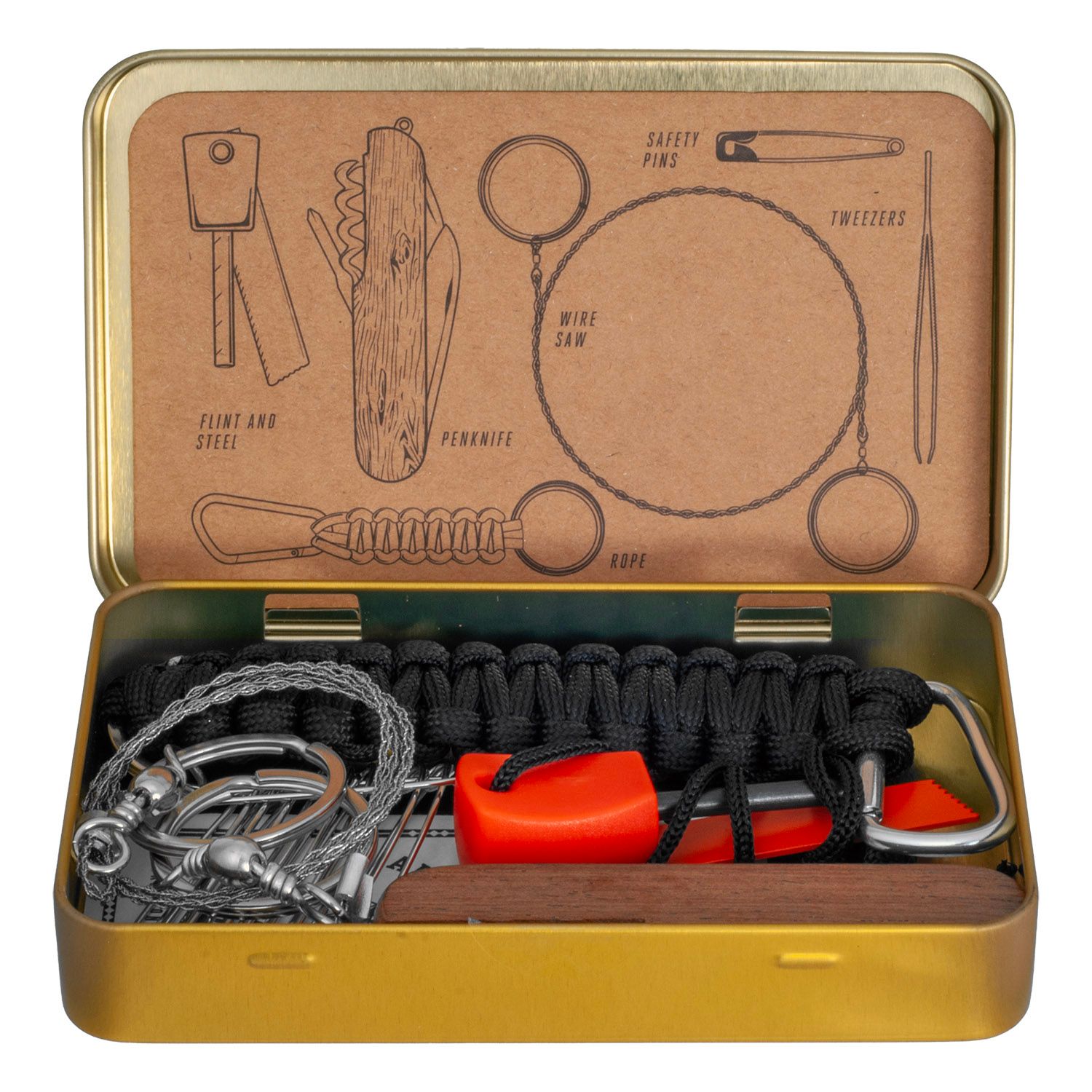 15-pc. Gentlemen's Hardware - The Great Outdoors Tin-Cased Multi-Tool Survival Kit