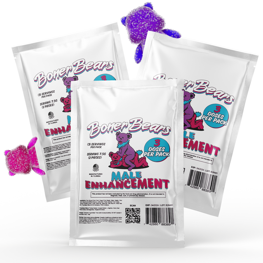 BONER BEARS  MALE ENHANCEMENT  GUMMIES 3 Packs 3 Doses Per Packs