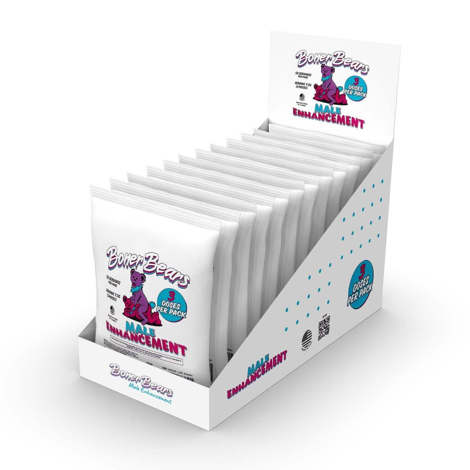 BONER BEARS MALE ENHANCEMENT GUMMIES 10 Packs 3 Doses Per Pack