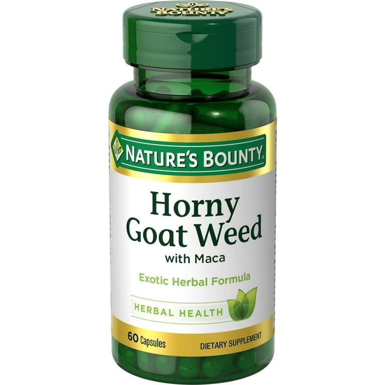 Nature's Bounty Horny Goat Weed, Maca Caps, Supports Men's Vitality, 60 Ct